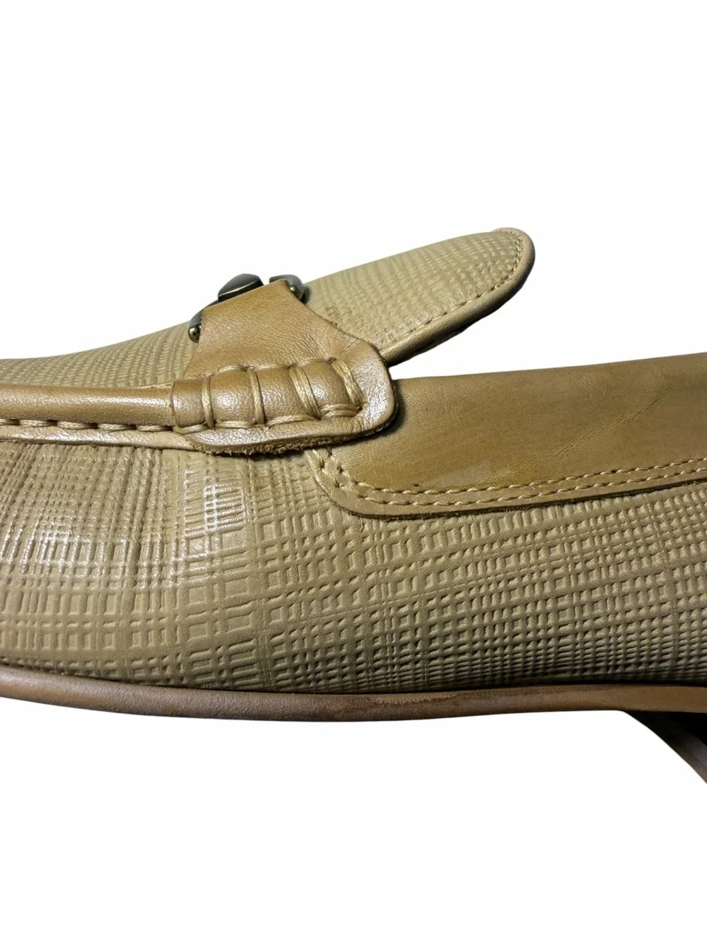 Donald Pliner Ted Loafer tan and golf hardware size 13M NEW